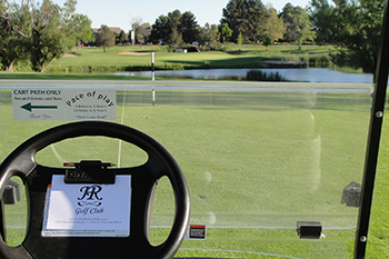 view of fairway from golf cart